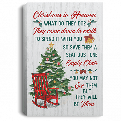 Christmas In Heaven What Do They Do They Come Down To Earth Gallery Wrapped Canvas Prints - Unframed Poster
