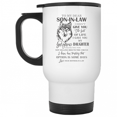 14 oz. White Travel Mug