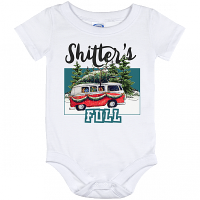Shitter's Full Chrismast Camping Vacation Van Funny Baby Onesie - Baby Infant Bodysuit