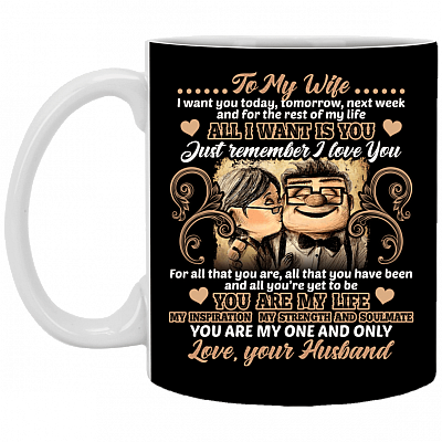 To My Wife I Want You Today Tomorrow Next Week All I Want Is You Coffee Mug - Beer Stein - Water Bottle