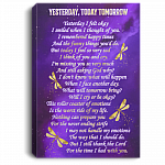 Yesterday Today And Tomorrow Yesterday I Felt Okay I Smiled When I Thought Of You Framed Canvas-Unframed Poster