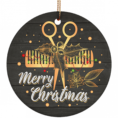Merry Christmas Hairstylist Hairdresser Decorative Circle Christmas Ornament Keepsake