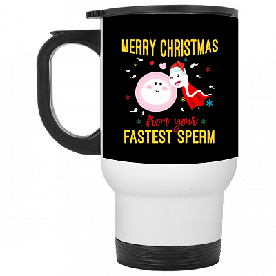 14 oz. White Travel Mug