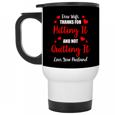 14 oz. White Travel Mug