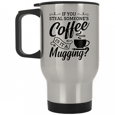 14 oz. Silver Travel Mug