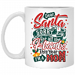 Dear Santa Sorry For All The F-bombs This Year I'm A Mom Ceramic Coffee Mug - Beer Stein - Water Bottle