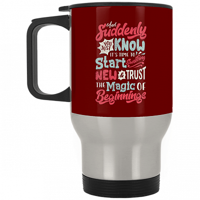 14 oz. Silver Travel Mug