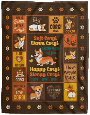 Soft Corgi Warm Corgi Little Ball Of Fur Happy Corgi Fleece Blanket - Corgi Knowledge Sherpa Woven Blanket