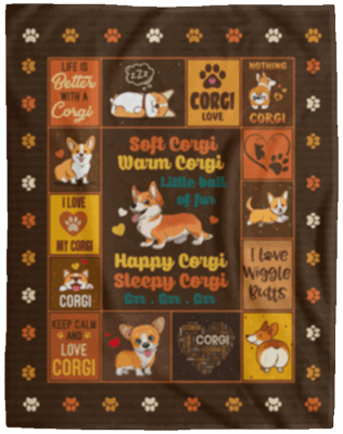 Soft Corgi Warm Corgi Little Ball Of Fur Happy Corgi Fleece Blanket - Corgi Knowledge Sherpa Woven Blanket