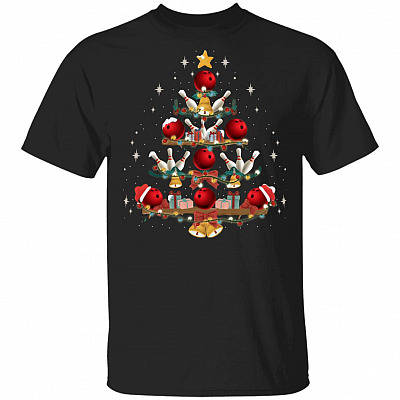 Bowling Christmas Tree T-Shirt