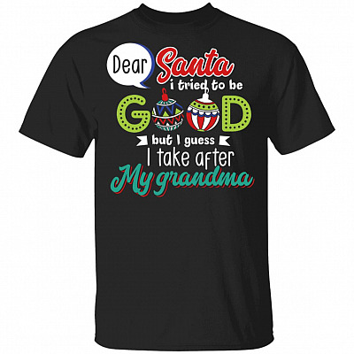 Dear Santa I Tried to Be Good but I Take After My Grandma Funny Kid Shirt - Youth Shirt