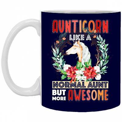 Aunticorn Like A Normal Aunt But More Awesome Christmas Ceramic Coffee Mug-Water Bottle - Color Changing Mug