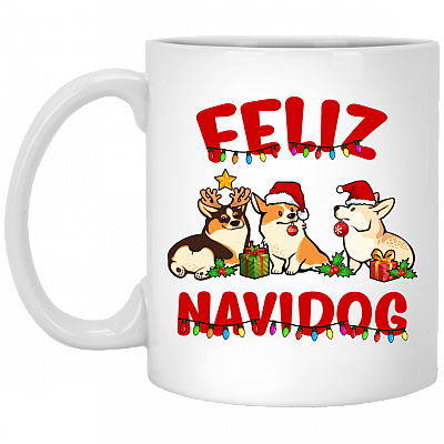 Feliz Navidog Cor-gi Corgmas Christmas Holiday Coffee Mug - Beer Stein - Water Bottle