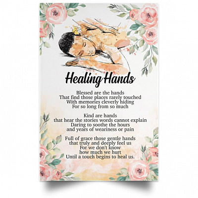 Alternative view of Healing Hands Blessed Are the Hands Massage Therapist Gallery Wrapped Framed Canvas Prints - Unframed Poster