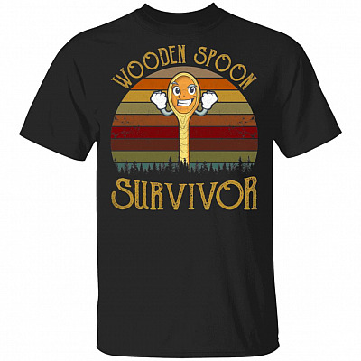 Vintage Wooden Spoon Survivor Funny T-Shirt
