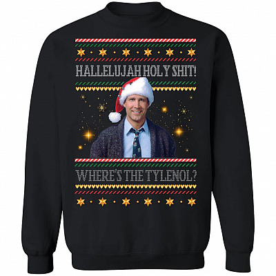 Hallelujah Holy Shit Where's The Tylenol Ugly Christmas Sweater