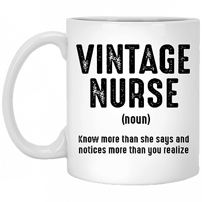 Vintage Nurse Knows More Than She Says And Notices More Than You Realize #1 Coffee Mug - Beer Stein