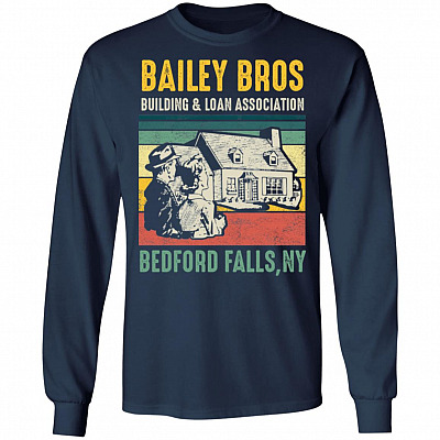 Alternative view of Bailey Bros Building & Loan Association Bedford Fall Wonderful Life Vintage Hoodie - Sweatshirt - Long Sleeve