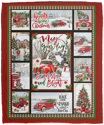 May Your Days Be Merry and Bright Fleece Blanket - Premium Sherpa Blanket - Woven Blanket