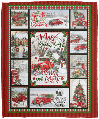 May Your Days Be Merry and Bright Fleece Blanket - Premium Sherpa Blanket - Woven Blanket