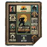 Bigfoot and Sasquatch Hunter Believers Blanket - Don't Stop Believe Bigfoot Hide And Seek Hunter Blanket