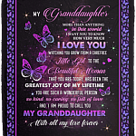 My Granddaughter More Than Anything In This World I Want You To Know How Very Much I Love You Fleece Blanket - Premium Sherpa Blanket