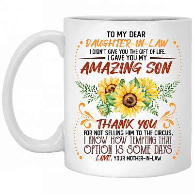 To My Dear Daughter In Law Ceramic Coffee Mug - Beer Stein -Water Bottle