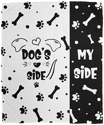Cute Funny Dog's Side My Side Fleece Blanket - Premium Sherpa Blanket - Woven Blanket