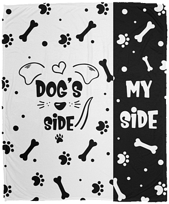 Cute Funny Dog's Side My Side Fleece Blanket - Premium Sherpa Blanket - Woven Blanket