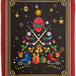 Merry Christmas Ice Hockey Mask Xmas Tree Fleece Blanket Hockey Sherpa Blanket Woven Blanket
