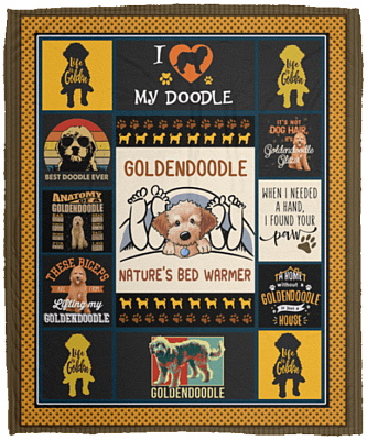 Goldendoodle Nature's Bed Warmer Fleece Blanket - Premium Sherpa Blanket - Woven Blanket