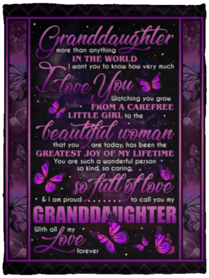 Granddaughter More Than Anything In The World I Love You Fleece Blanket - Sherpa Blanket - Woven Blanket