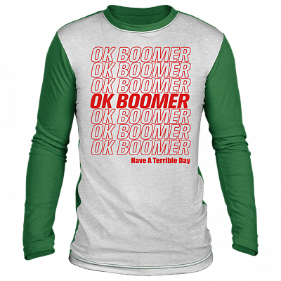 Ok Boomer Generation Z Funny Ugly Christmas Sweater Long Sleeve