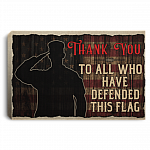Thank You To All Who Have Defended This Flag Gallery Wrapped Framed Canvas Prints - Unframed Poster