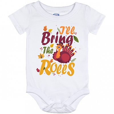 I'll Bring The Rolls Thanksgiving Baby Onesie - Cute Turkey Baby Infant Bodysuit