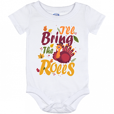 I'll Bring The Rolls Thanksgiving Baby Onesie - Cute Turkey Baby Infant Bodysuit