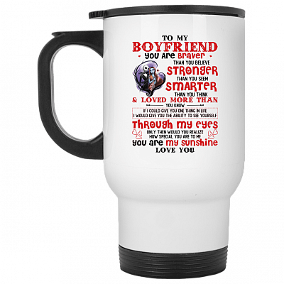14 oz. White Travel Mug