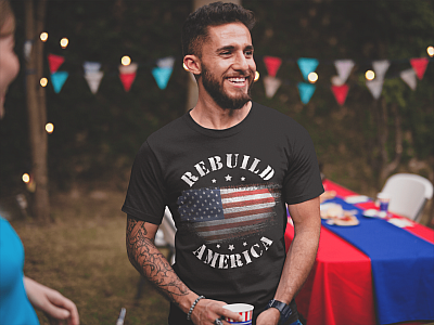 Alternative view of Rebuild America Vote 2020 Bloomberg President T-Shirt - V-Neck Shirt