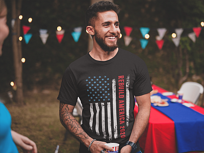 Alternative view of Rebuild America 2020 Vote Bloomberg President T-Shirt - V-Neck Shirt