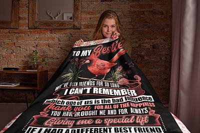 Alternative view of To My Bestie We've Been Friends For So Long I Can't Remember Fleece Blanket - Sherpa Blanket