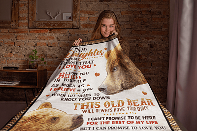 Alternative view of To My Daughter Never Forget That I Love You Hope You Believe in Yourself Bear Fleece Blanket - Sherpa Blanket