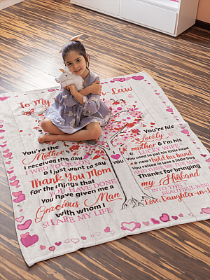 Alternative view of To My Mother-In-Law You are The Mother I Received The Day Fleece Blanket - Sherpa Blanket - Woven Blanket