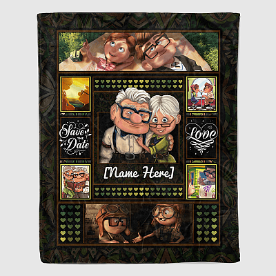 Alternative view of Couple Love Up Personalized Name Fleece Blanket - Premium Sherpa Blanket