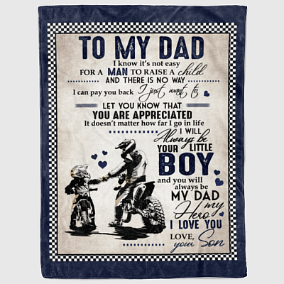 Alternative view of To My Dad I Know It's Not Easy For A Man To Raise A Child From Son Fleece Blanket - Sherpa Blanket