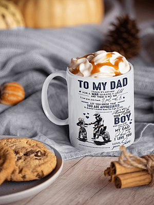 Alternative view of To My Dad I Know It's Not Easy For A Man To Raise A Child From Son Coffee Mug - Beer Stein - Water Bottle