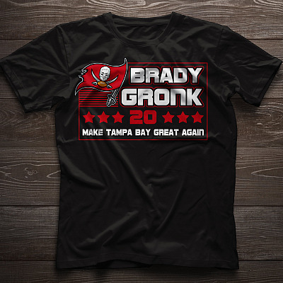 Alternative view of Brady Gronk 20 Make Tampa Bay Great Again Funny Political T-Shirt - V-Neck Shirt