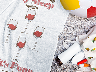 Alternative view of Finally Found My Sleep Number It's Four Wine Lover Microfiber Beach Towel - Bath Towel - Sand Free Towel