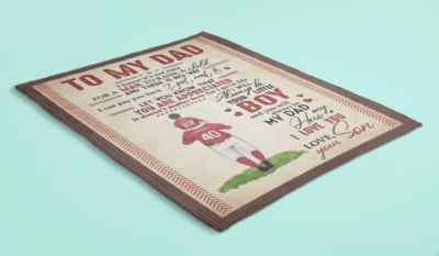 Alternative view of To My Dad I Know It's Not Easy For A Man To Raise A Child Baseball Fleece Blanket - Premium Sherpa Blanket