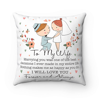 To My Wife Marrying You Was One of the Best Decisions Throw Pillow - Decorative Pillow - Indoor Outdoor Cushion