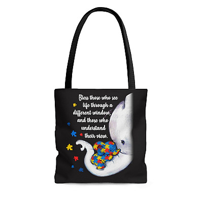 Autism Bless Those Who See Life Through a Different Window Tote Bag - Shoulder Bag